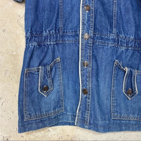 Vintage faded glory dark denim button up shirt sleeve shirt jacket - Picture 5 of 9